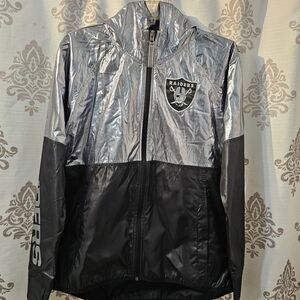 NFL Silver and Black Bomber Jacket